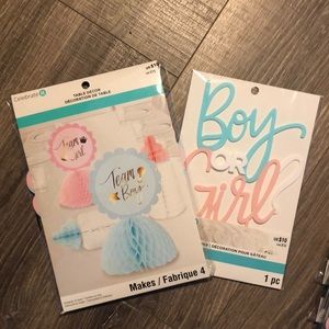 Gender Reveal Party Cake Topper & Table Toppers